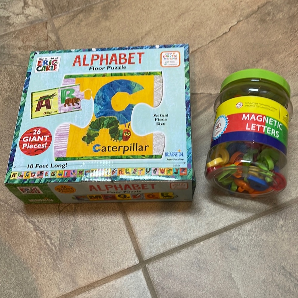 Eric Carle Alphabet Floor Puzzle with 90 Magnetic Letters